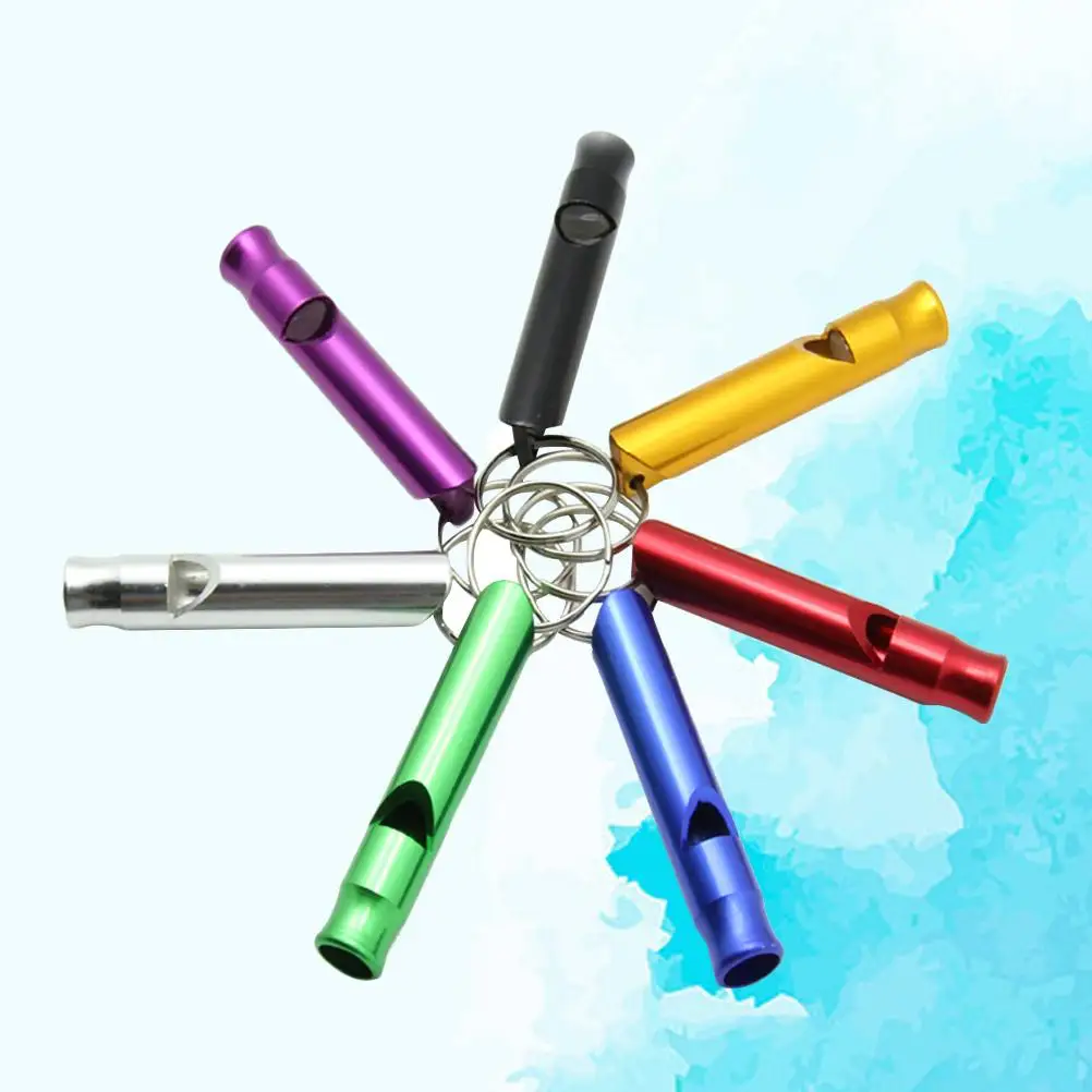 6 Pcs Premium Aluminum Survival Whistle For Camping Safety Equipment Emergency Tools Hiking Accessories Outdoor Gadgets