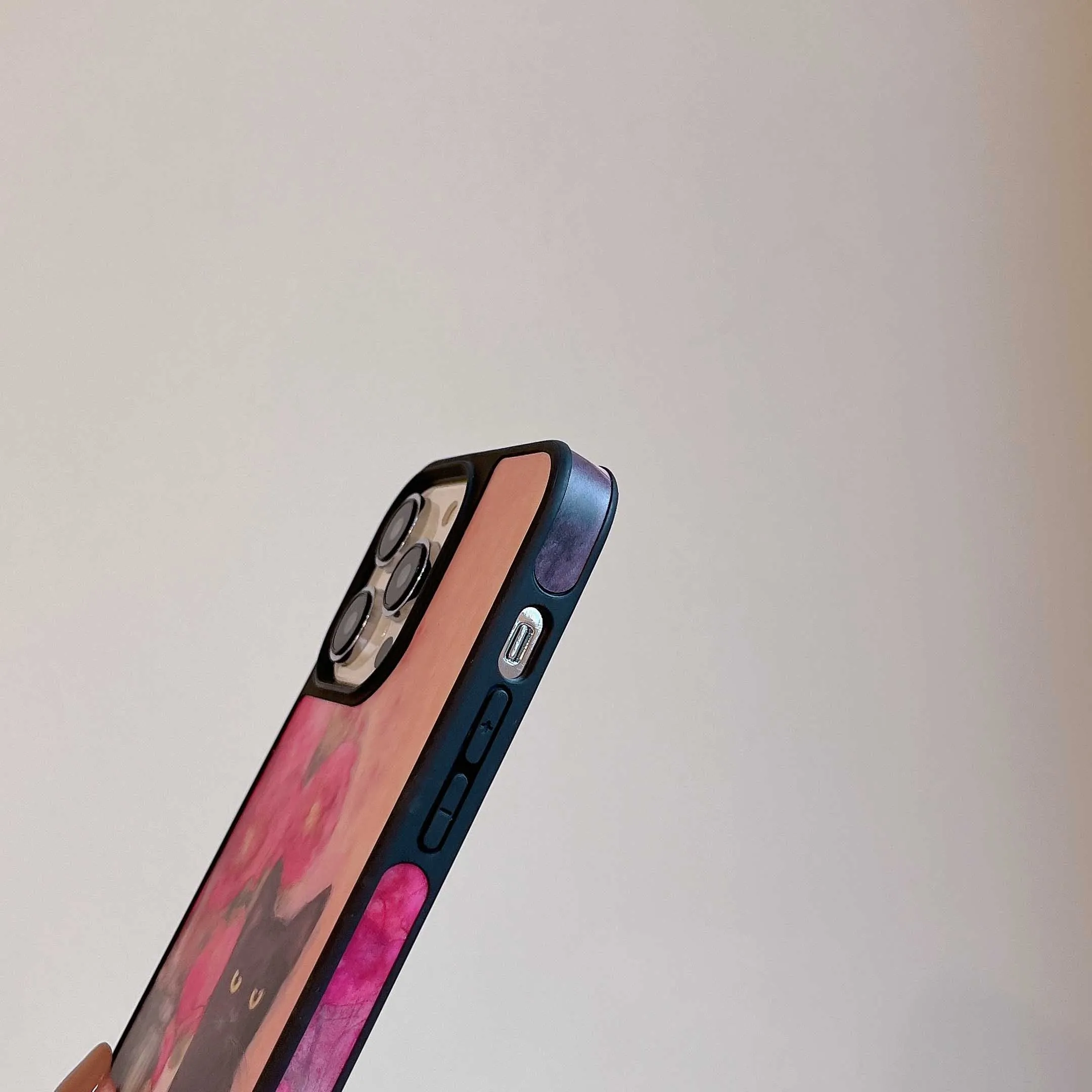 Black Cat Flower Phone Case for iPhone
