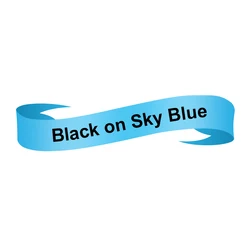 Satin Ribbon Tape for Label Makers - Perfect for Birthday and Christmas Gifts (Black on Sky Blue)