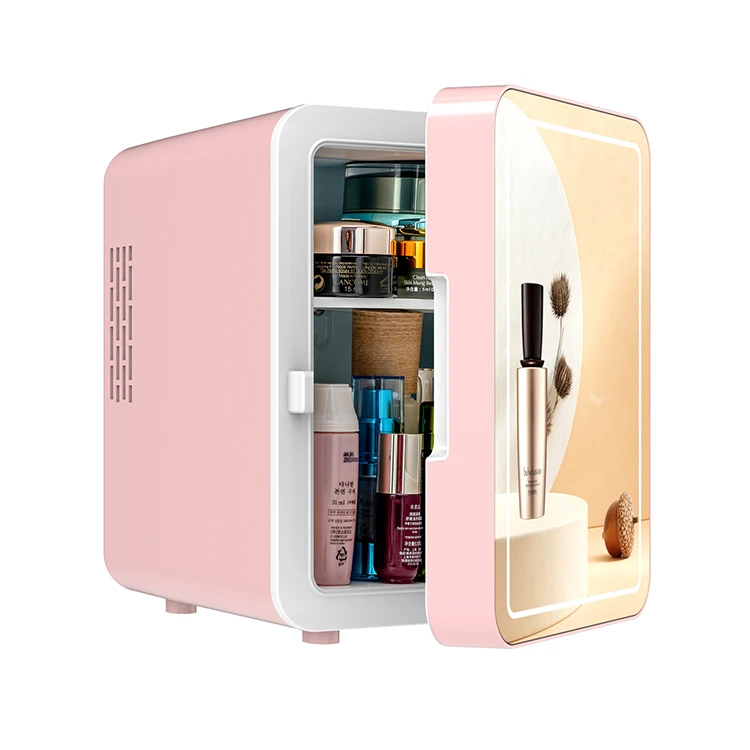 4LSkincareBeautyMiniFridgeSmallRefrigeratorsHotelPortableLedLightCosmeticMakeupMini