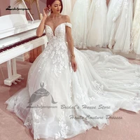 Lakshmigown Floral Princess Lace Bridal Wedding Dress Off the shoulder 2024 Vestidos de Novia Boho Wedding Gowns Customized 1