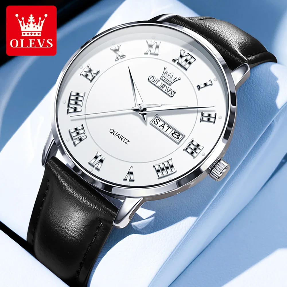 OLEVS 2920 ساعة رجالية موضة الأعمال مقياس روماني م...