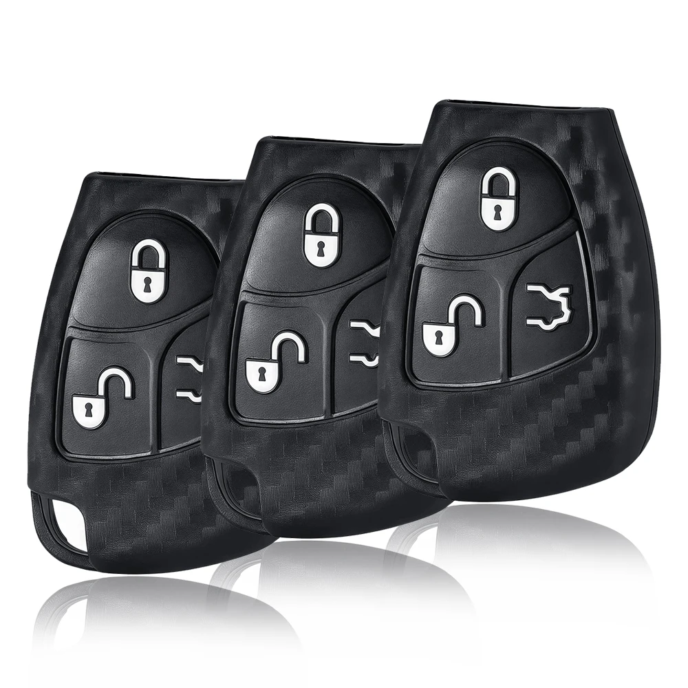 Carbon Fiber Car Key Fob Silicone Protector