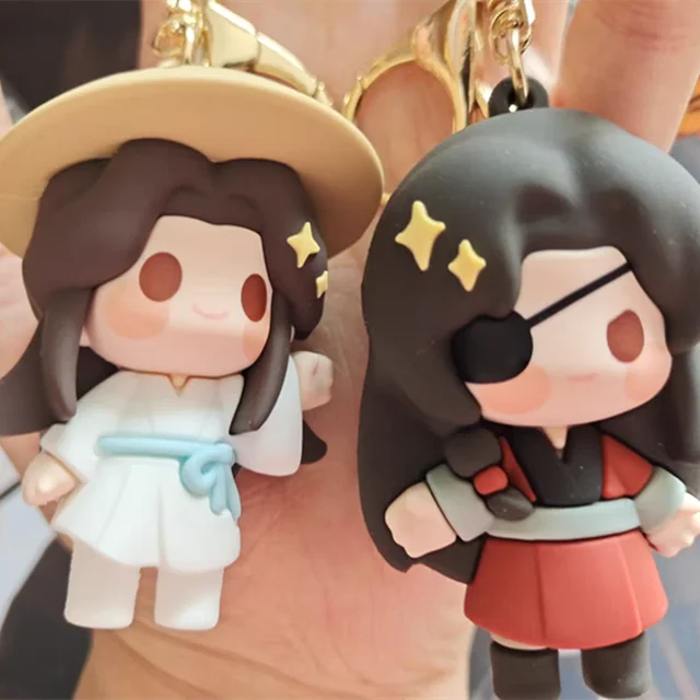 CALEMBOU Anime Keychain, 2.4 Cute Xie Lian Hua Cheng Chibi Figure  Keychain, Chinese Donghua Tian Guan Ci Fu Merch for Fans