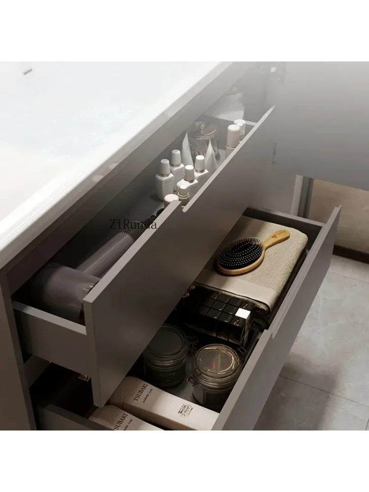 Rock Plate Bathroom Cabinets Wall-mounted Vanity Sink Smart Mirror Cabinets Storage Furniture Muebles