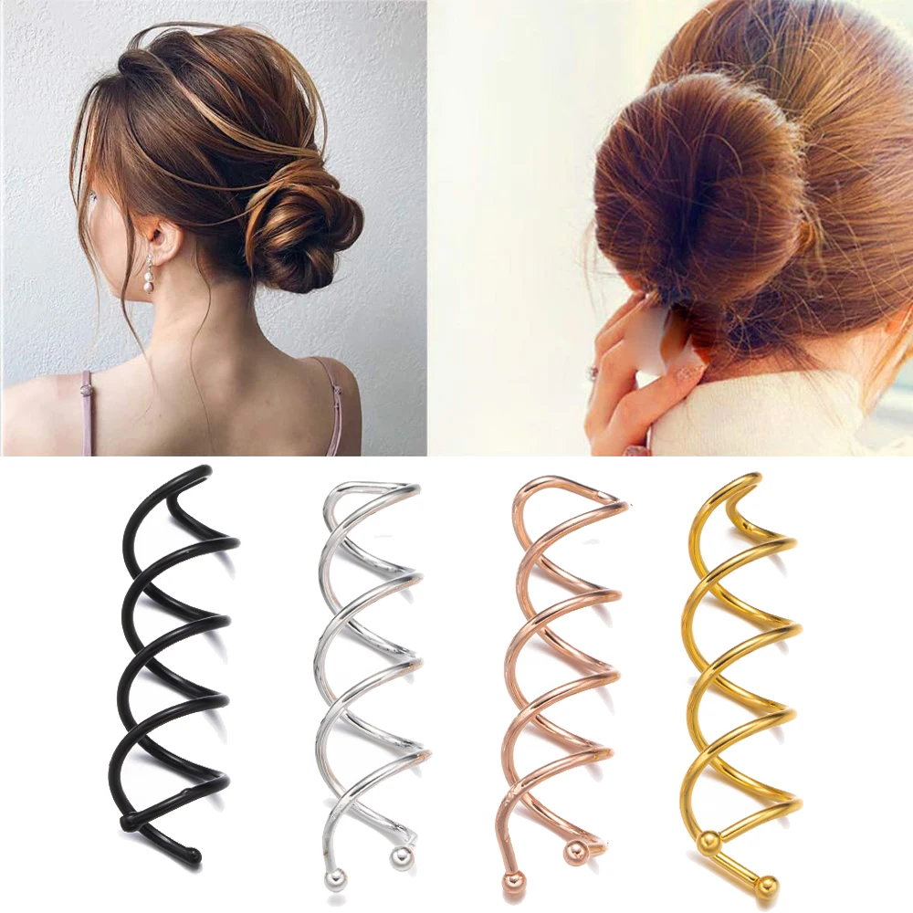 10PcsLot5cmMetalSpiralHairPinLadiesGirlForWomenHairTwist