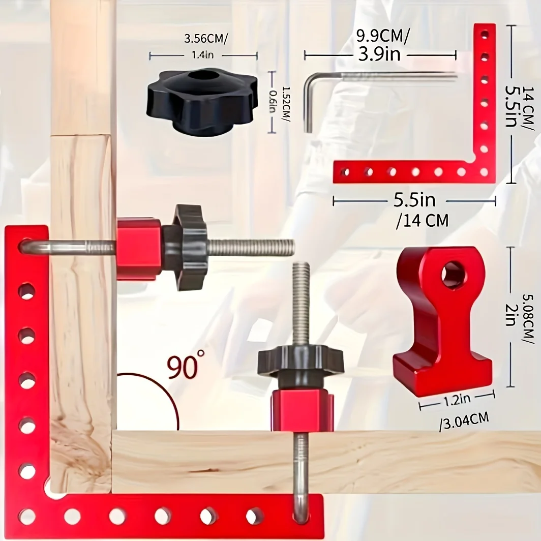 Aluminum Angle Clamps Set, 90 Degree Precision Positioning Corner Clamp Tools