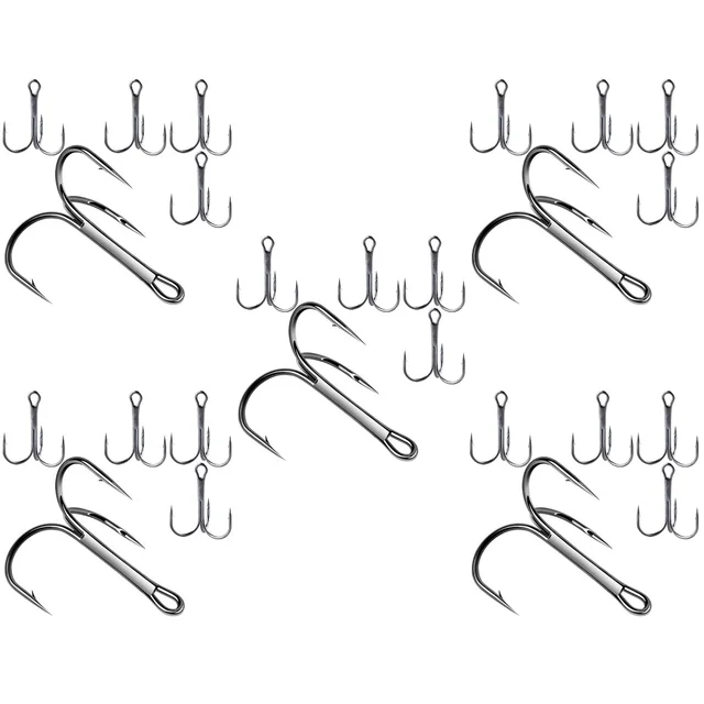 25 Db Kültéri Horgok Horgászat Fémhármas Hordozható Édesvízi Sósvíz Többcél - Image 2
