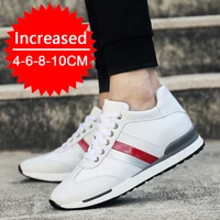 Men Fashion Height Increasing Shoes Casual Insole 4/6/8CM Increasing Invisible Inner Height Outdoor Running Casual Sports Shoes 2