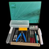 Military/Anime Mecha Model Building Tool Combo DIY Multi Functional Tool Kits Scissors Pen Knife Tweezers Electric Sander A4 Mat 1