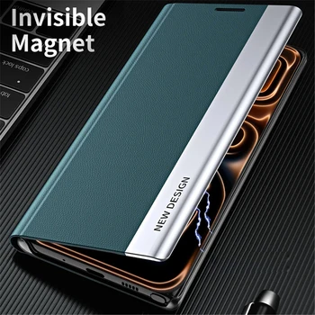 Leather Flip Stand Phone Case For iPhone 17 16 15 14 13 12 11 Pro Max Plating Cases For iPhone Air 15 14 16 Plus 16E Back Cover 1