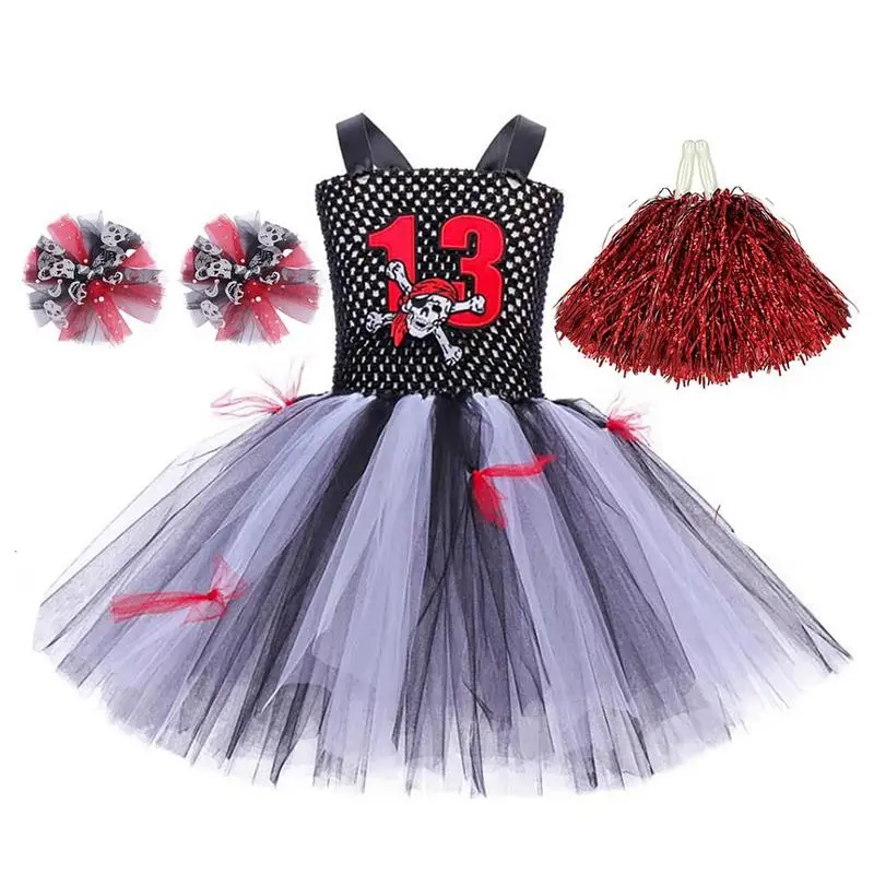 

Girls Halloween Cheerleader Fancy Dress Girls Toddler Gauzy Dress Comfortable Toddler Lace Costumes Dress For Party