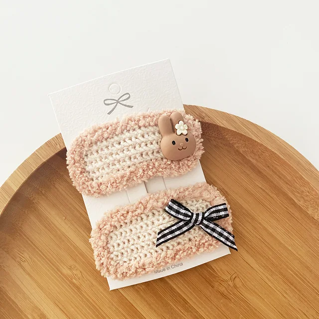 Coffee Warm Color Cute Cartoon Princess Hairpins Children Girls Kid Hair Clips Barrettes Accessories Hairclip Headwear Headdress rabbit