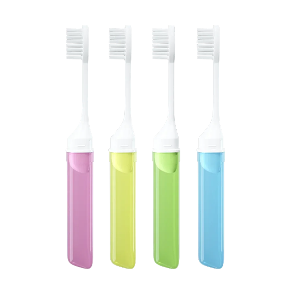 Brush Folding Traveling Adult Foldable Portable Mini Travel Toothbrush Small Dental Toothbrush in Transparent Candy Colors