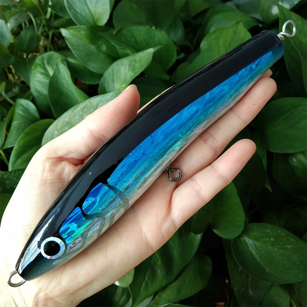 

17cm 50g Trolling Lure Saltwater Fishing Bait Big Game Handmade Wooden Topwater GT Bait Woodend Pencil Lure