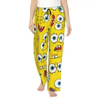Funny Cartoon Spongebobed Womens Pajama Pants Kawaii Stretch Comfy Lounge Pants Sleep Bottoms 1