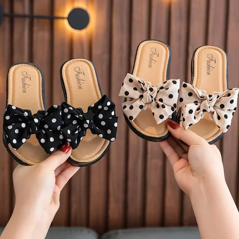 Girls Bow Slide Sandals 1