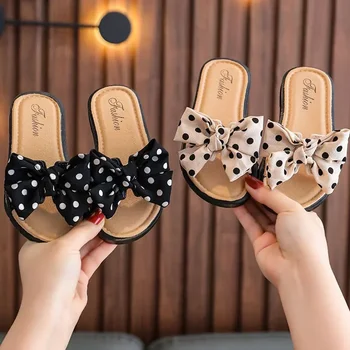 Girls Bow Slide Sandals 1