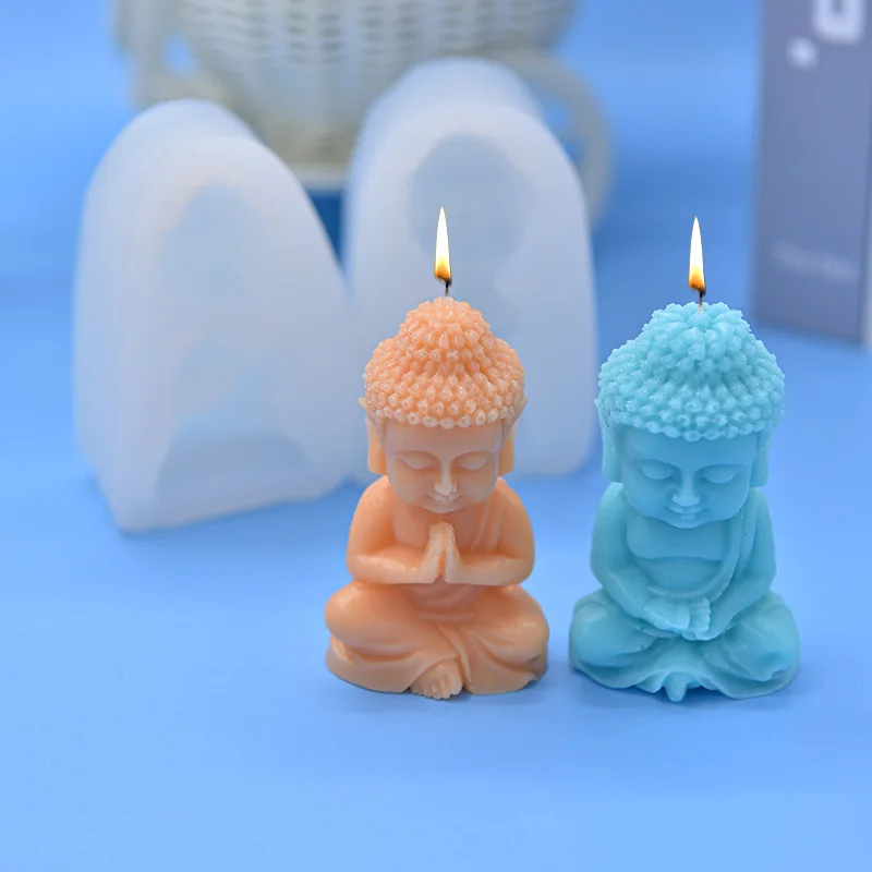 Silicone Mold DIY Buddha Candle 3D Tathagata Statue Aromatherapy Candle Plaster Resin Mold Handicrafts Home Decoration