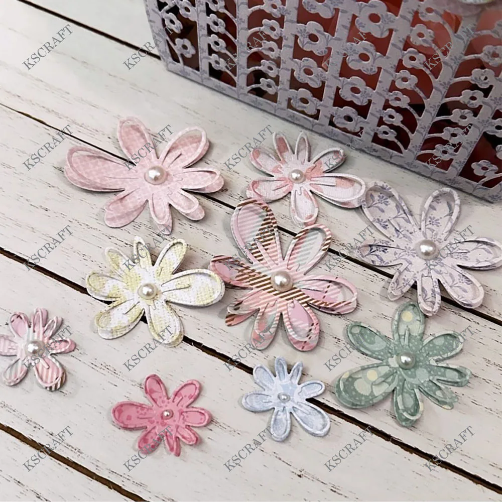 KSCRAFT Flat Daisy Flowers Metal Cutting Dies Stencils for DIY Scrapbooking Decorative Embossing DIY Paper Cards