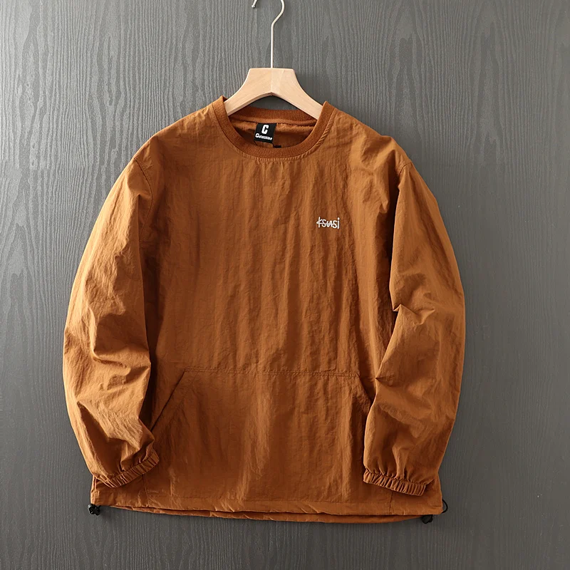Outdoor Waterproof Wind Resistant Men's Loose Casual Round Neck Sweater Climbing Camping Trekking Hiking Fitness Sports Pullover