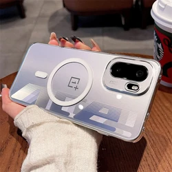 Custodia per telefono rigida trasparente magnetica con bumper slim