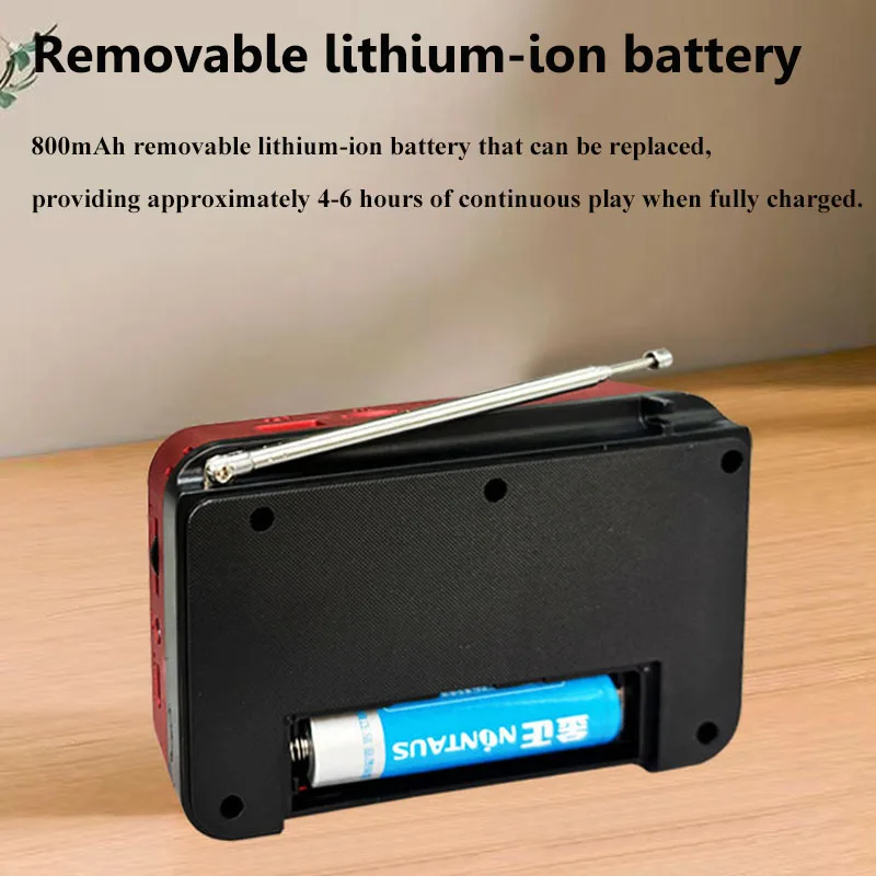 Mini Portable FM Radio LED Display Digital Radios Receiver with Backlight Button Wireless Bluetooth Speaker TF USB Music Player