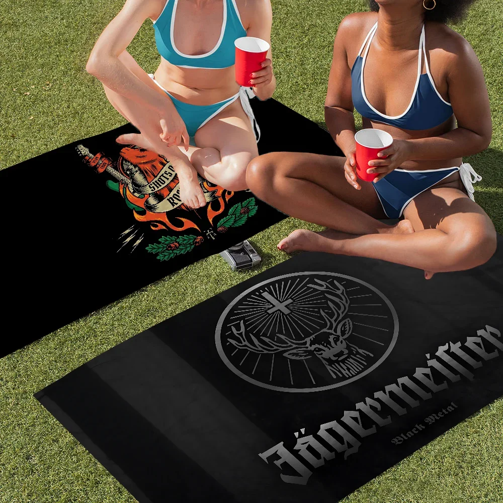 J-Jagermeister LOGO Big Microfiber Beach Towels Quick Dry Towel Sand Beach Towels Pool Towel for Travel Swim Pool Yoga 6
