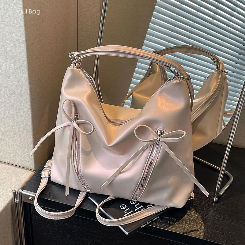 Women's Single Shoulder Bag Double Shoulder Bag Handheld Tote Bag 2024 New Fashion Commuter Bow, Casual Large Capacity