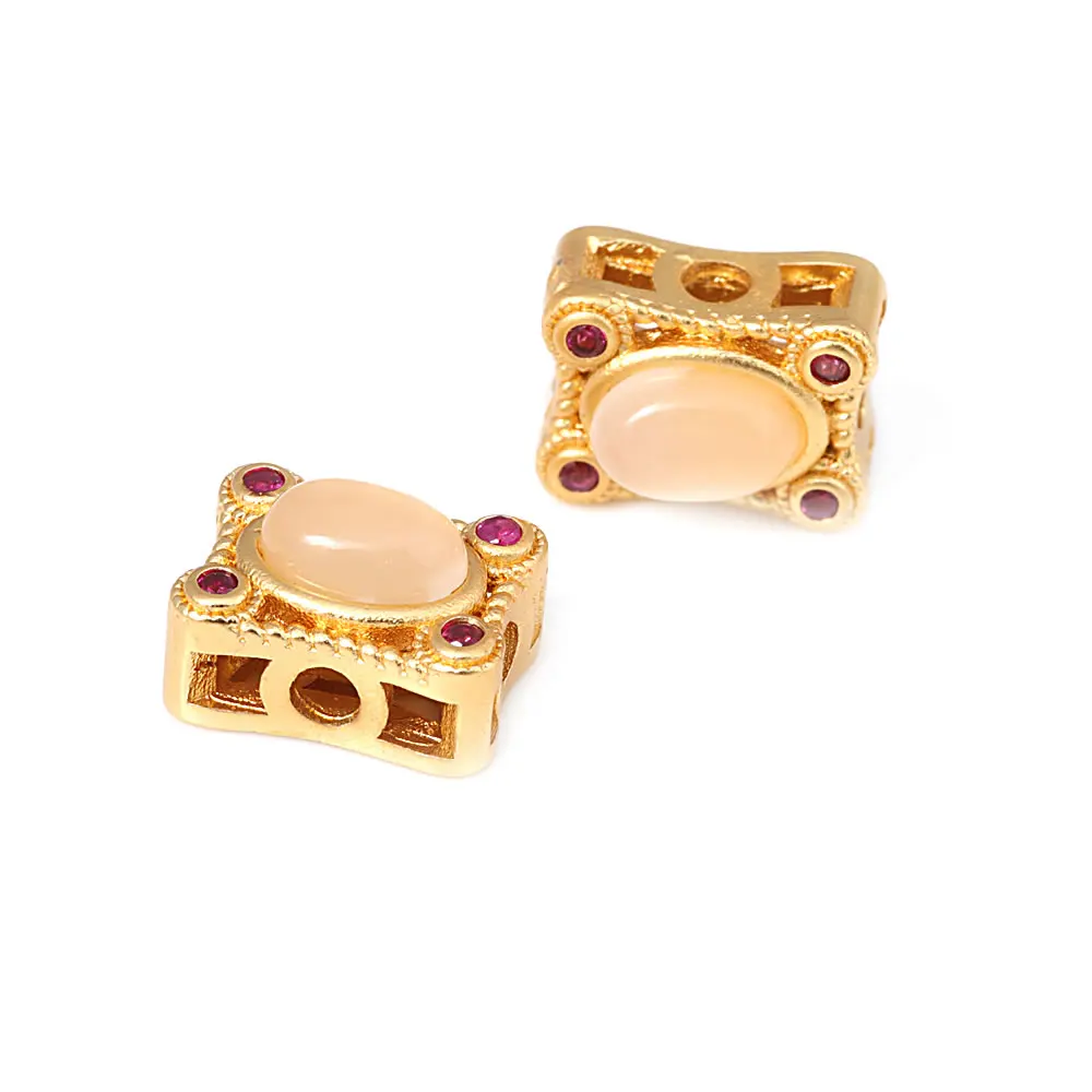 Pulseras de Cuentas Nepalesas Vintage Estilo 5PCS Brasso Dorado Mate Accesorios DIY para Hacer Joyería - details 9