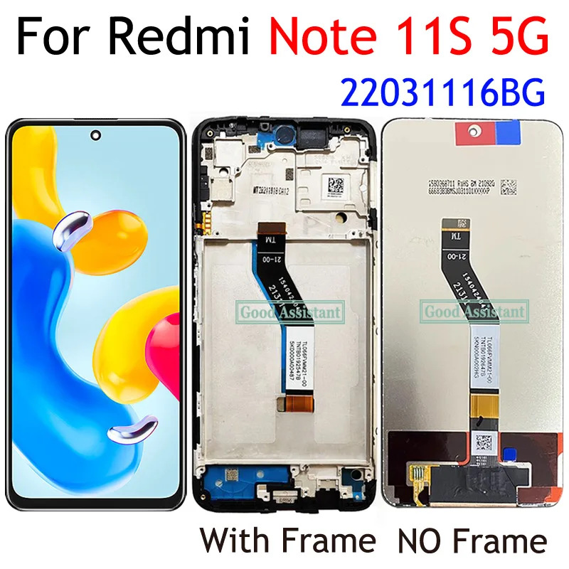 LCD with Touch Screen for Xiaomi Redmi Note 11S 5G - Black by