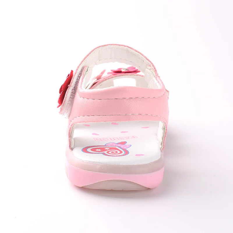 Toddler Girls Summer Sandals New LED with Lights Infant Girls Sandals Flower Bow Luminous Lightweight Breathable Kids Baby Shoes extra wide fit children's shoes