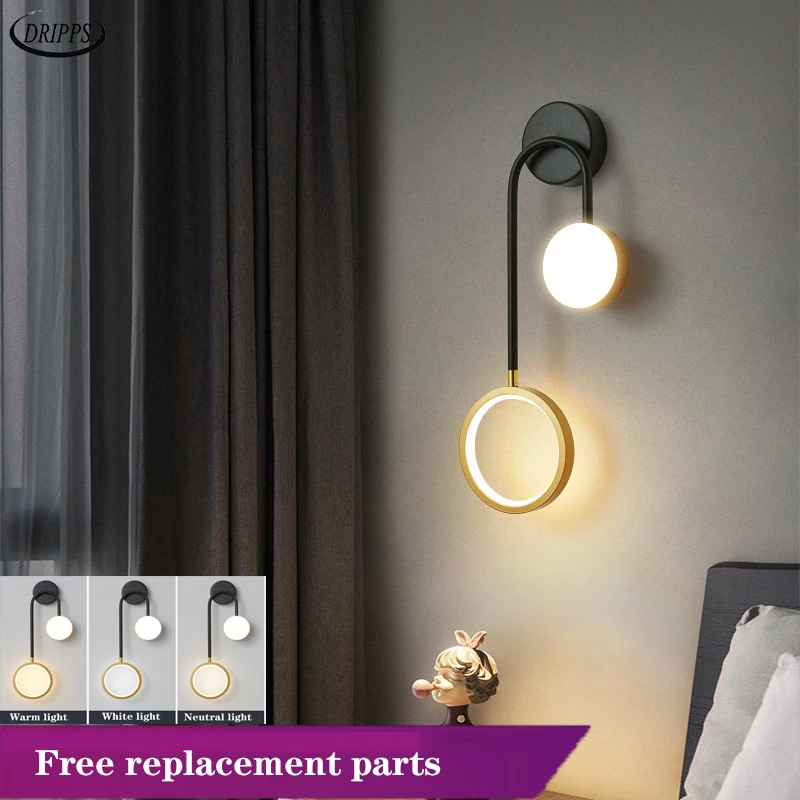 

Nordic Left and Right LED Wall Lights Bedroom Wall Lights Corridor Lights Hall Lights Bedside Wall lamp High-end Lighting Modern