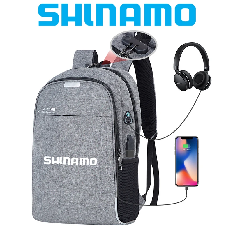 

New outdoor men's and women's travel large capacity storage bagUSB charging anti-theft multi-functional men's fishing backpack