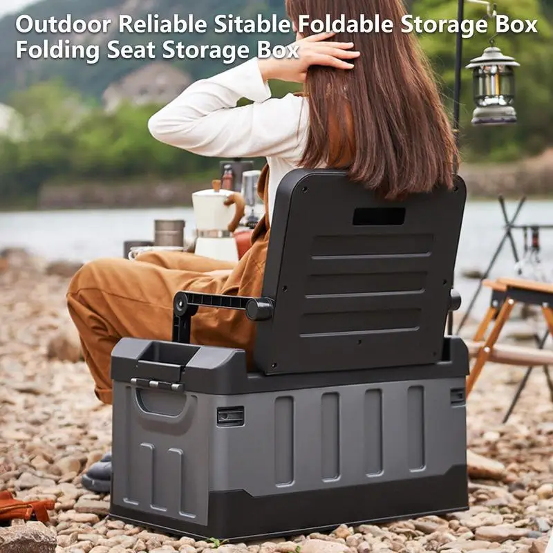 Bearing 200kg Folding Storage Box Seat Chair Outdoor Camping