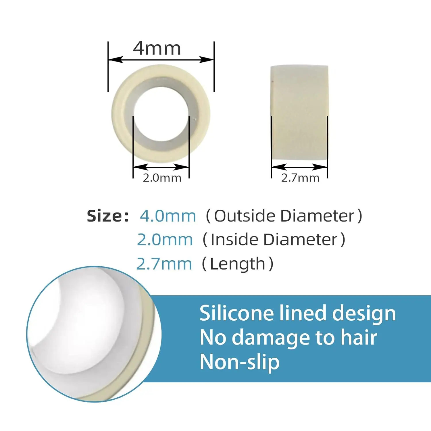 Silicone Lined Micro Rings Links Beads for I Tip Human Hair Extensions Tools 500pcs/1000pcs
