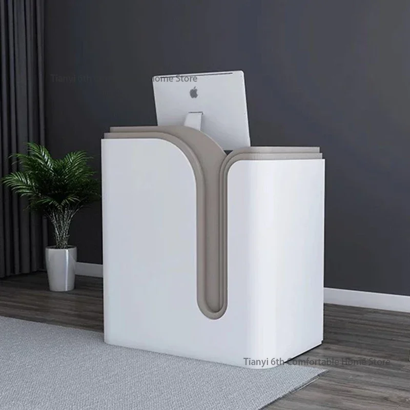 Cream Style Cashier Reception Desks Business Modern Front Desk Reception Desks Checkout Counter Office Furniture Recepci&oacute;n LLRD