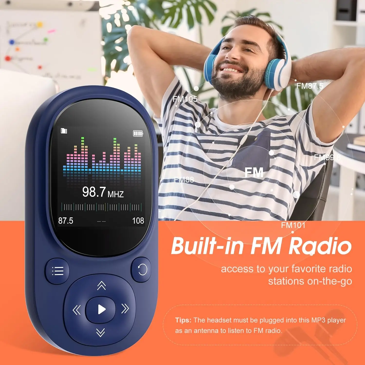 Portable Bluetooth MP3 Player with Pedometer