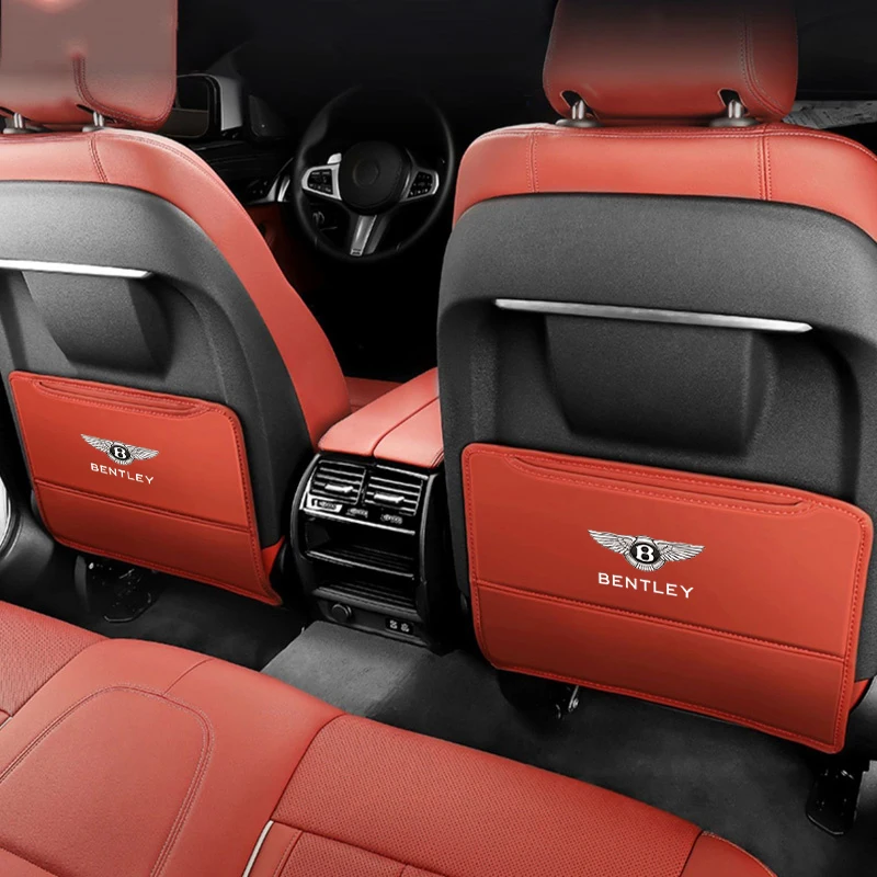 Bentley Premium Stoelbeschermer - Zwart lederen uitvoering met opbergvak