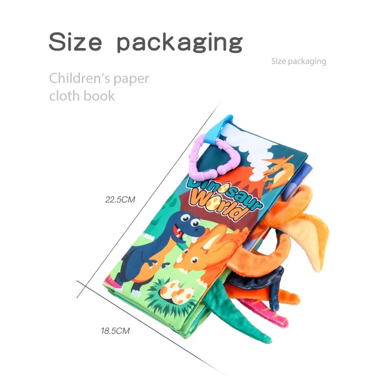 0-6 Months Baby Early Education Toys Tail Cloth Book Puzzle Parent-Child Interactive Sound Ring Paper Baby Puzzle Exercise Toys 5
