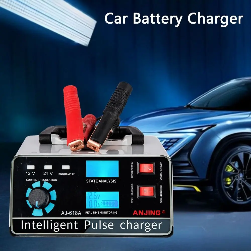 

Battery Detection Fast Charging Smart Car Battery Charger Auto Accessories Automatic Pulse Repair Trickle Jump Starter