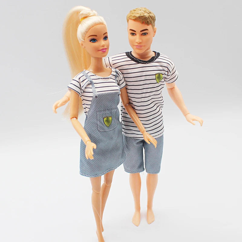 2sets/lot Fashion Clothes Set for 1/6 Doll Outfits Couple T