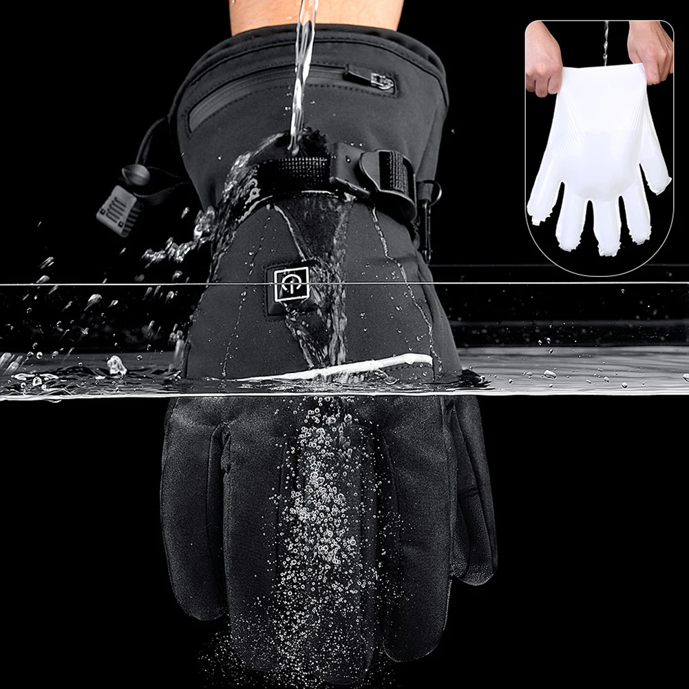 

Перчатки с электроподогревом для сенсорных экранов, водонепроницаемые с защитой от холода и электрическим подогревом, для скалолазания, походов, велоспорта