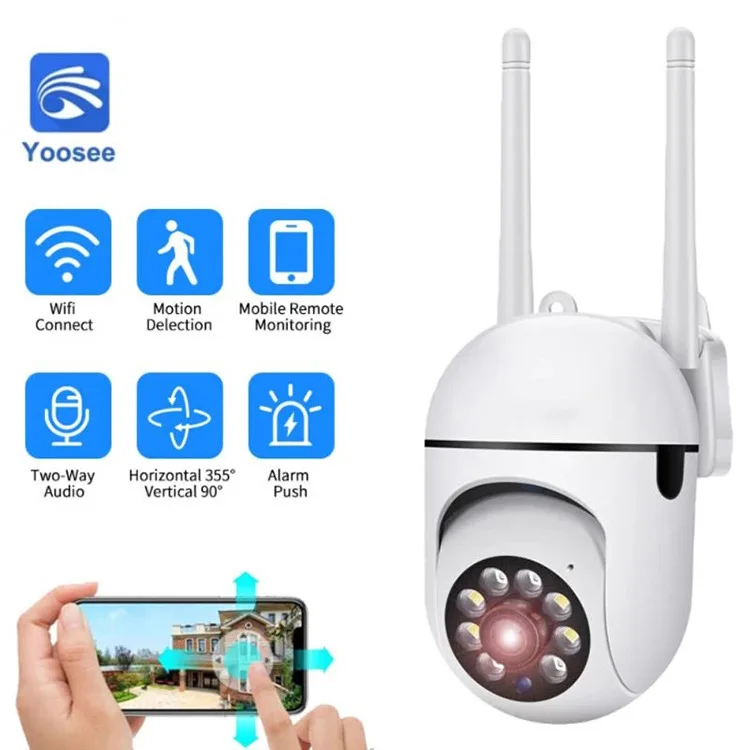 2MP 1080P YCC365/Yoosee/V380Pro APP Full Color Wireless PTZ IP Dome Camera AI Humanoid Detection Home Security CCTV Monitor