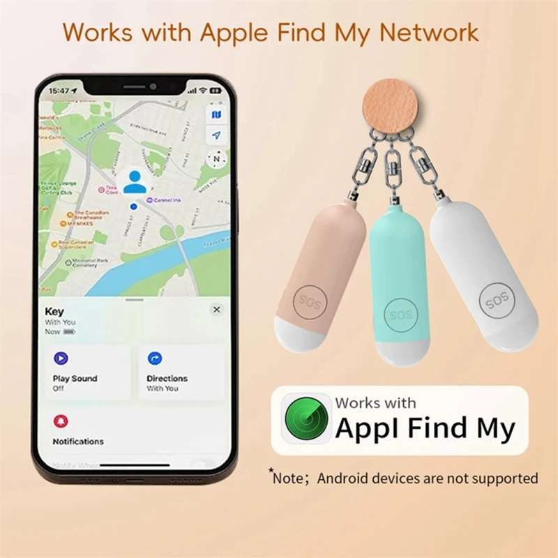 Self-Defense Alarm Smart Tag Gps Tracker Portable Rechargeable Alarm Key Child Finder Pet Carmini Airta(Green) Easy Install