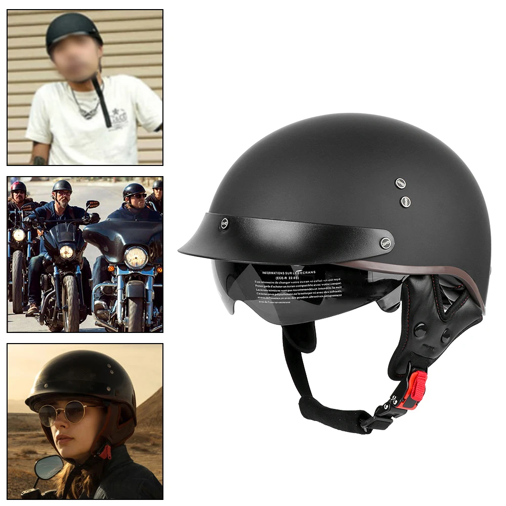 

Винтажный зимний теплый шлем Casco в стиле ретро, мотоциклетный шлем унисекс, мотоциклетный шлем с открытым лицом для скутера, байкера, гоночного шлема для верховой езды