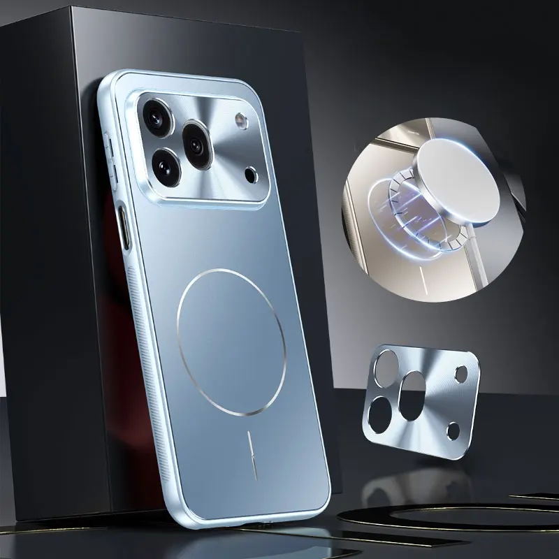 MagSafe Plating Matte Shockproof Hard PC Case with Magnetic Wireless Charging Compatibility