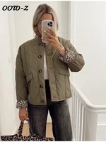 Autumn Padded Jackets For Woman Loose O-neck Single Breasted Long Sleeve Female Coat 2024 Winter Casual Solid Lady Outwear 2