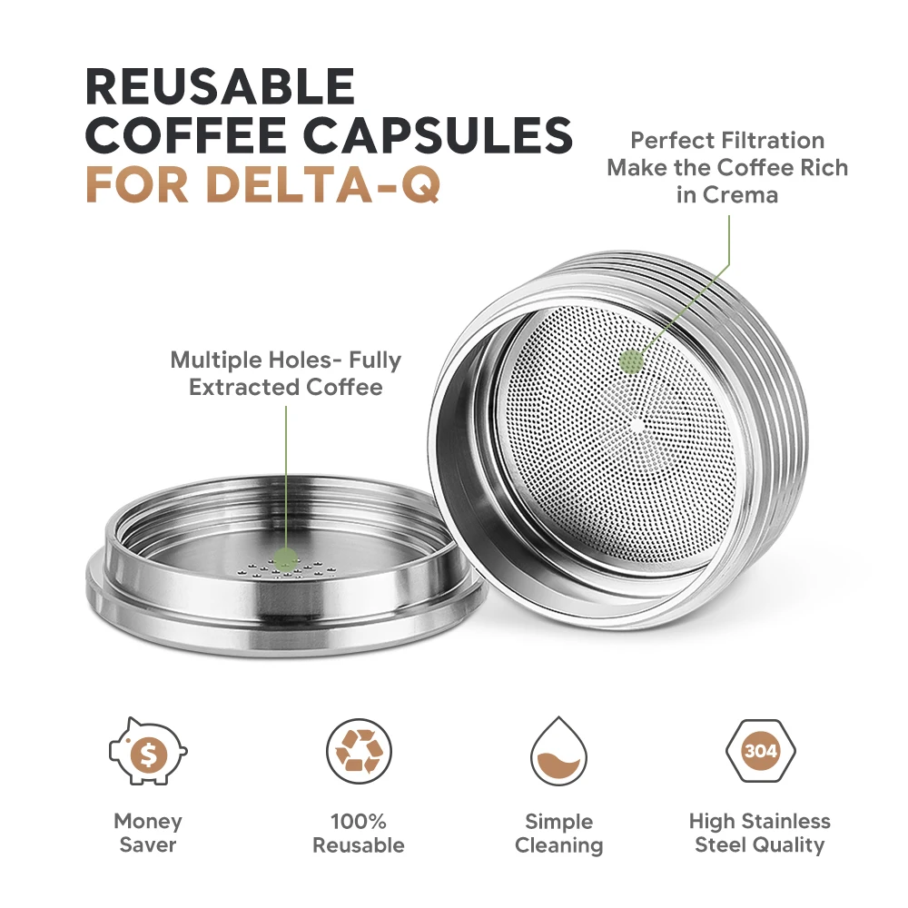Reusable Capsule Refillable Stainless Steel Pod Coffee Filters for