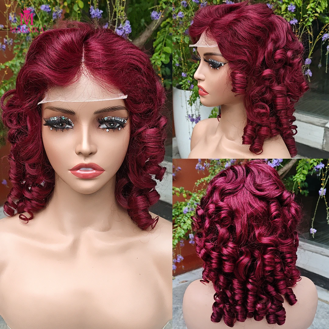 Parrucca di capelli umani ricci a spirale con doppia trama e punte arricciate, densità 300%, frontale in pizzo 4x4, 100% capelli umani ricci e voluminosi - immagine 2